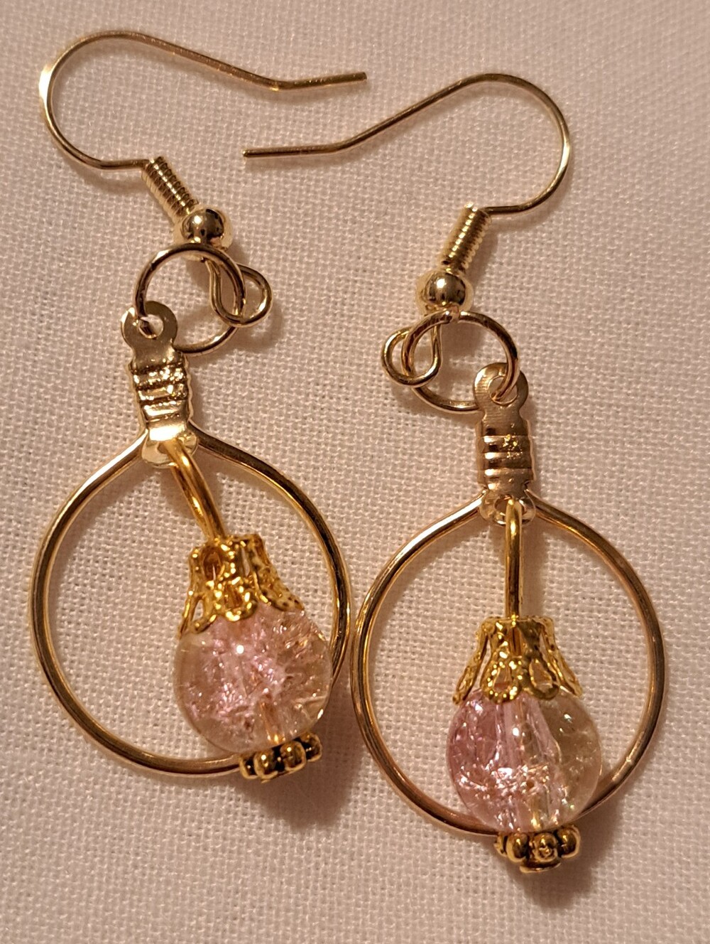 Two Tone Pink Hoop Earrings